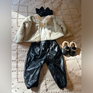 Baby Gap Fur Jacket Leather Pant Bundle